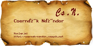Csernák Nándor névjegykártya